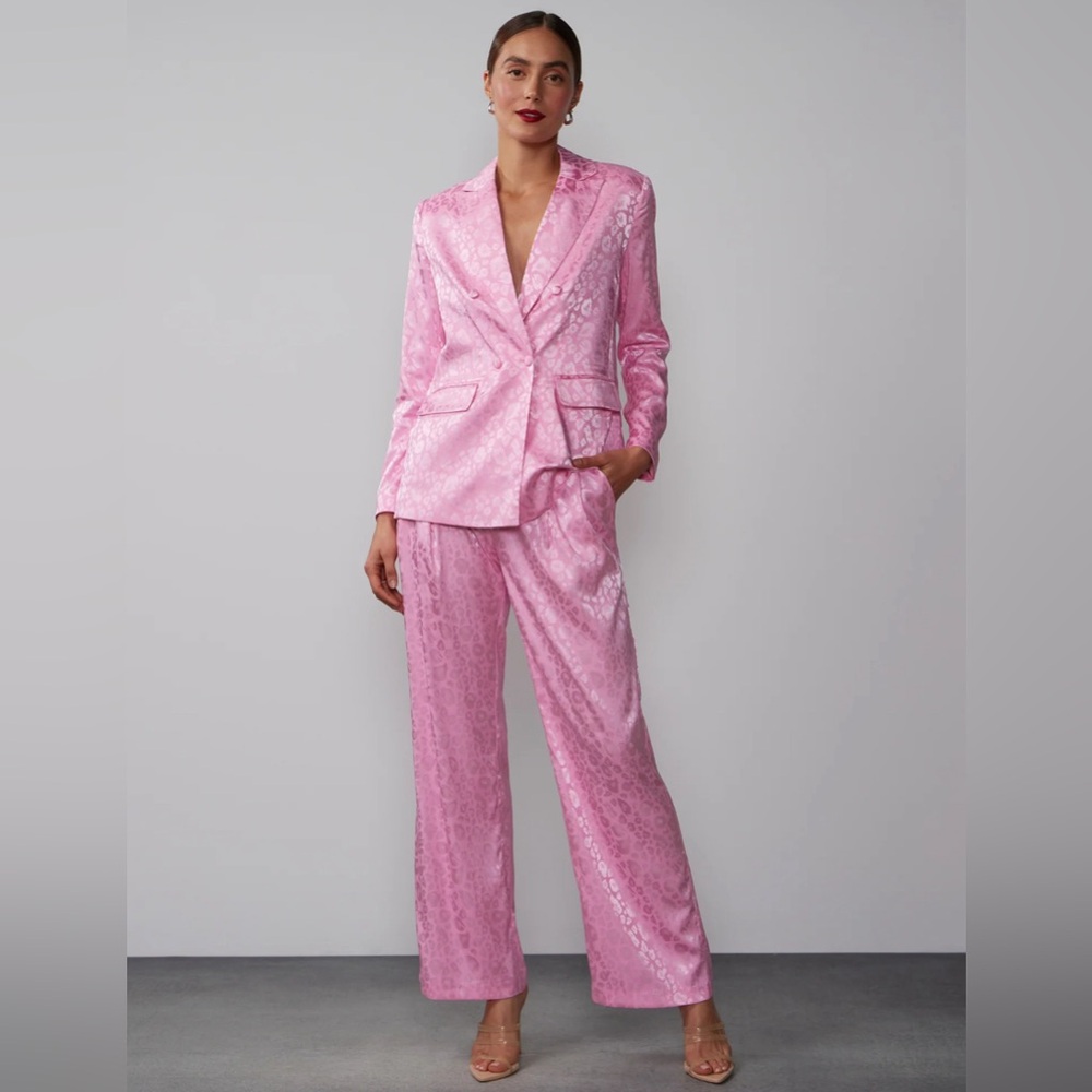 Pink Satin Leopard Suit